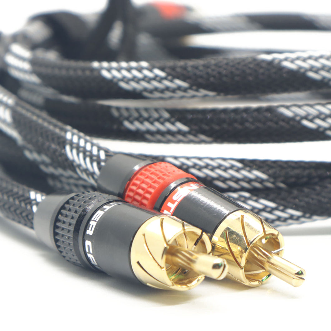 White Stripe RCA Cables