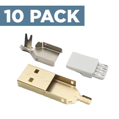 USB-A Connector [Gold] (10 Pack)