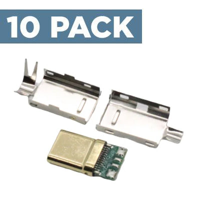 USB-C 2.0 Connector [Gold Tip] (10 Pack)
